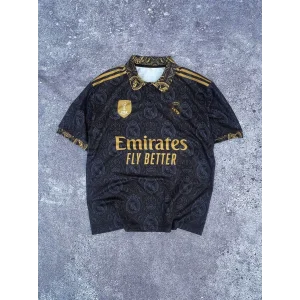 Siyah RM Baskılı Oversize Unisex Polo Yaka Tshirt