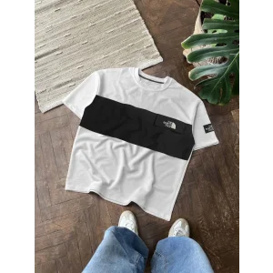 Siyah Bant NF Oversize Unisex Bisiklet Yaka Tshirt