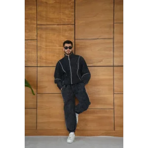 Vintage Basic Biyeli Oversize Eşofman Takımı