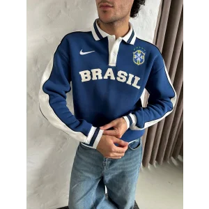 Mavi Brasil Polo Yaka Unisex Oversize Sweat