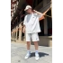 Beyaz NK Unisex Oversize Şortlu Takım
