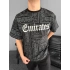 Siyah Emirates Desenli Oversize Unisex Tshirt