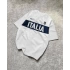 Beyaz Italia Oversize Unisex Bisiklet  Yaka Tshirt