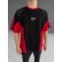 Kırmızı Çizgili NK Air Oversize Unisex Bisiklet Yaka Tshirt