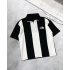 Siyah Çizgili NF Oversize Unisex Fermuar Yaka Tshirt