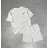Beyaz NK Basic Unisex Oversize Şortlu Takım
