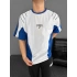Mavi Çizgili NK AIR Oversize Unisex Bisiklet Yaka Tshirt