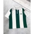 Yeşil Çizgili NF Oversize Unisex Fermuar Yaka Tshirt