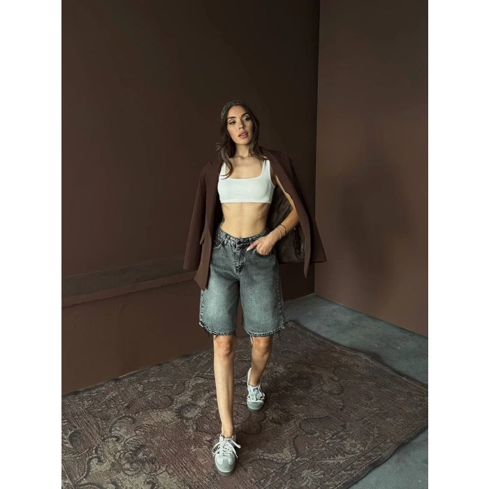 Antrasit Street One Baggy Kot Şort