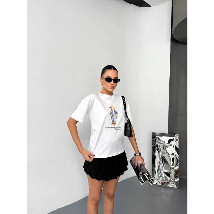 Beyaz Basic Rahat Kalıp Penye Tshirt