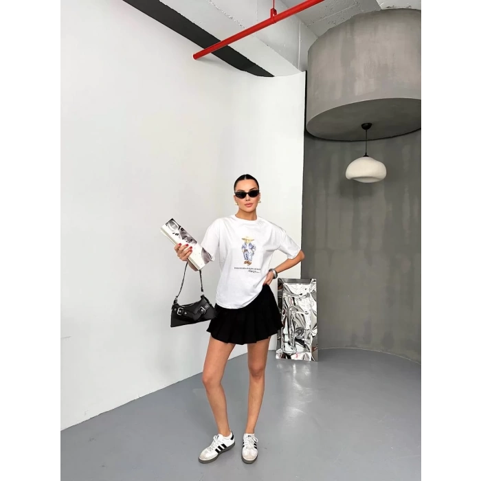 Beyaz Basic Rahat Kalıp Penye Tshirt