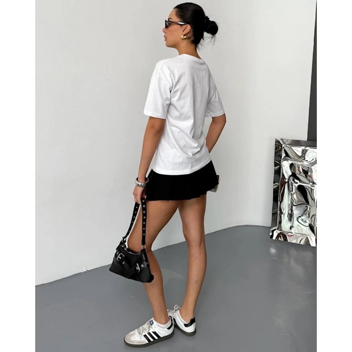 Beyaz BYMN Rahat Kalıp Penye Tshirt