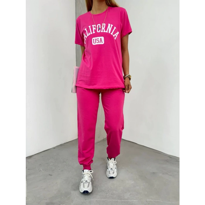 Fuşya California Usa Eşofman Takımı