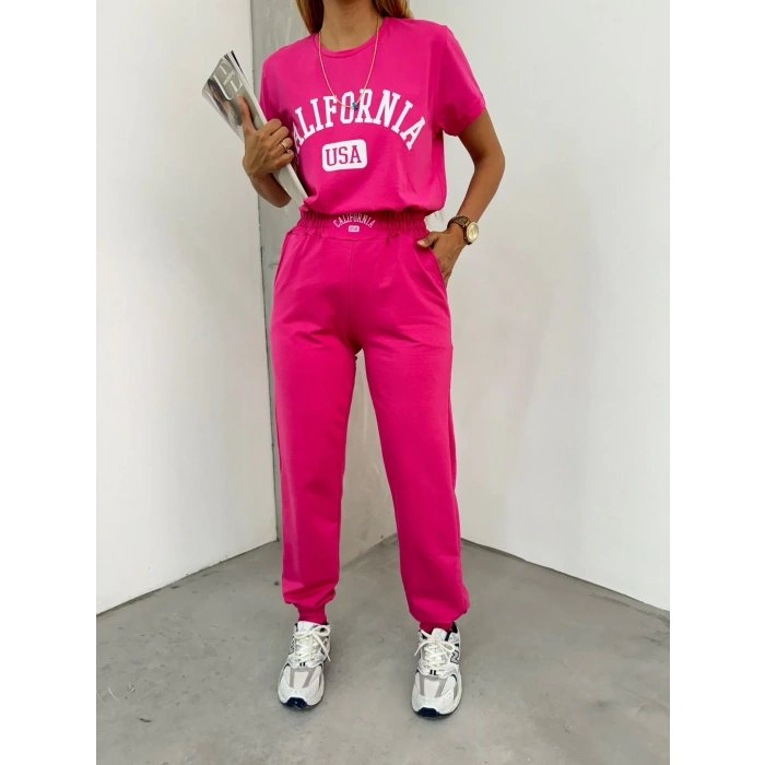 Fuşya California Usa Eşofman Takımı