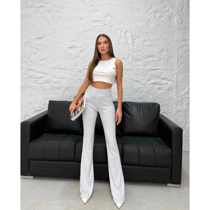 Gri Beleze İspanyol Tayt