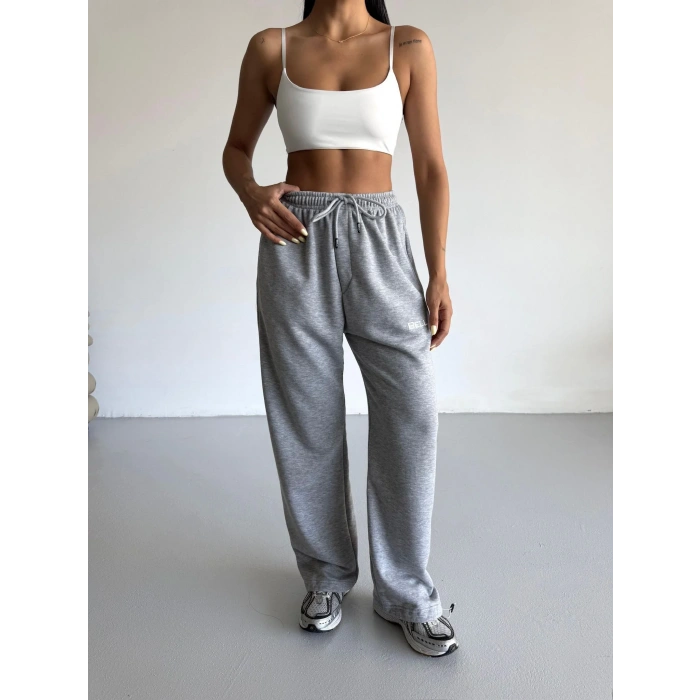 Gri Bell Stoperli Oversize Unisex Eşofman