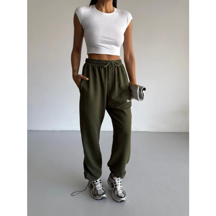 Haki Bell Stoperli Oversize Unisex Eşofman