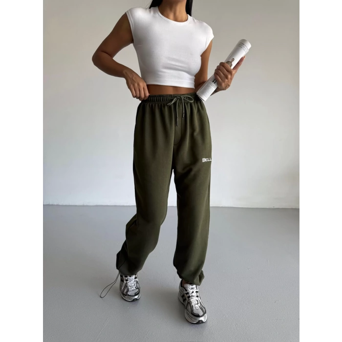 Haki Bell Stoperli Oversize Unisex Eşofman