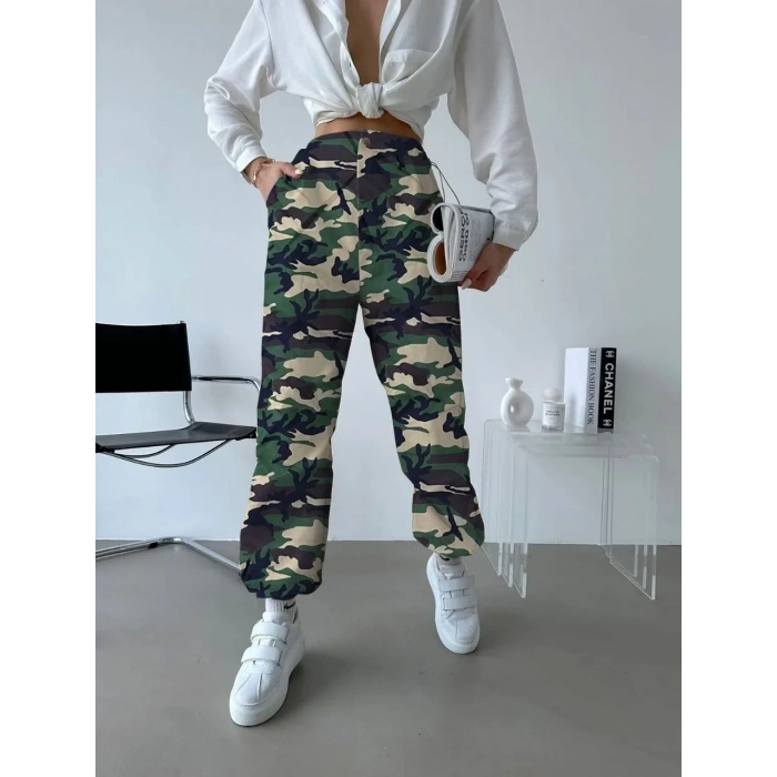Kamuflaj Kraşlı Paraşüt Pantolon