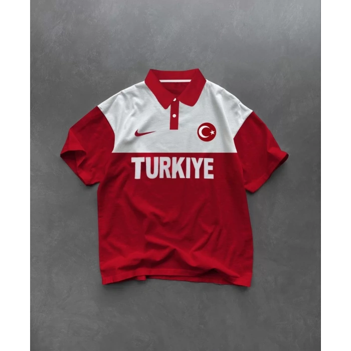 Kırmızı Polo Yaka Türkiye Milli Takım Tshirt