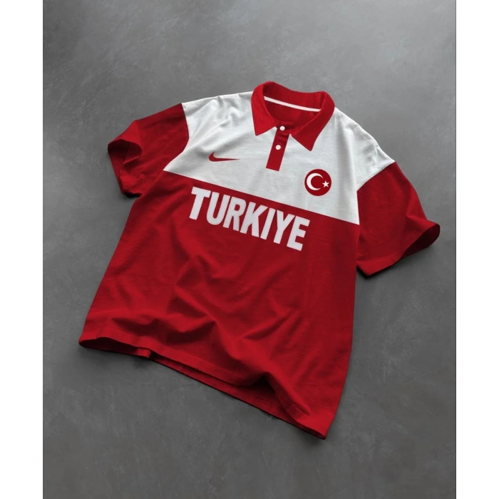 Kırmızı Polo Yaka Türkiye Milli Takım Tshirt