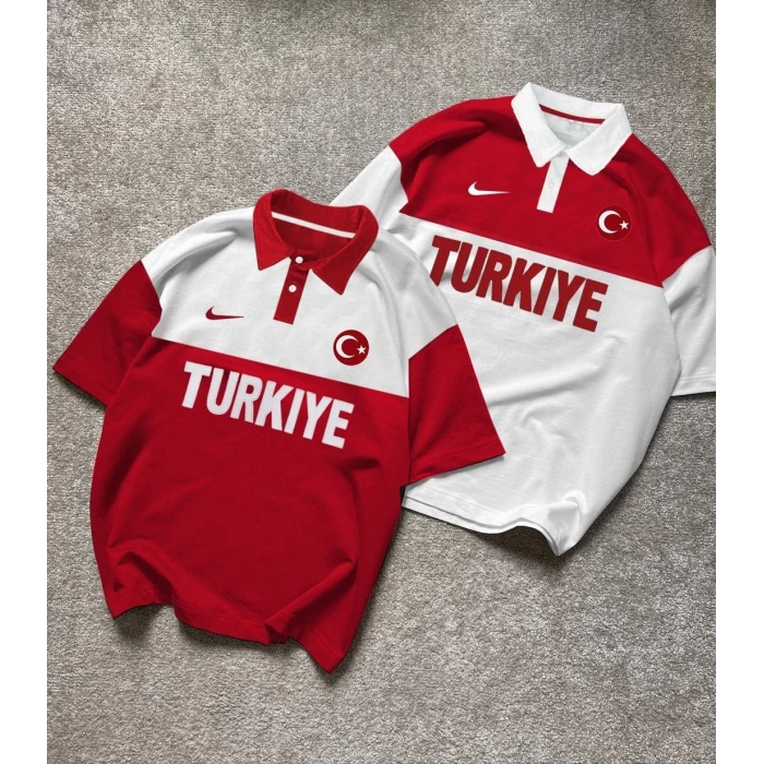 Kırmızı Polo Yaka Türkiye Milli Takım Tshirt