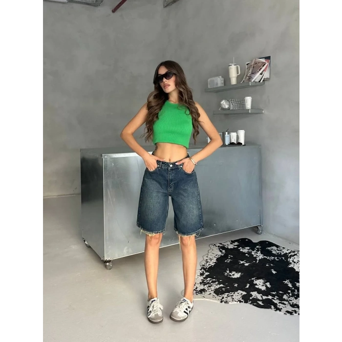 Lacivert Street One Baggy Kot Şort