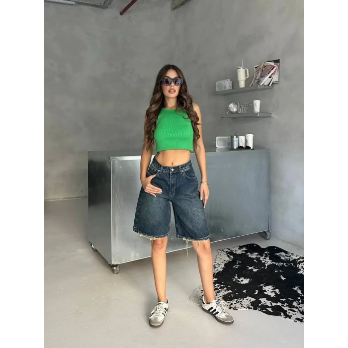 Lacivert Street One Baggy Kot Şort