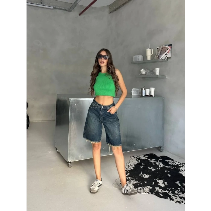 Lacivert Street One Baggy Kot Şort