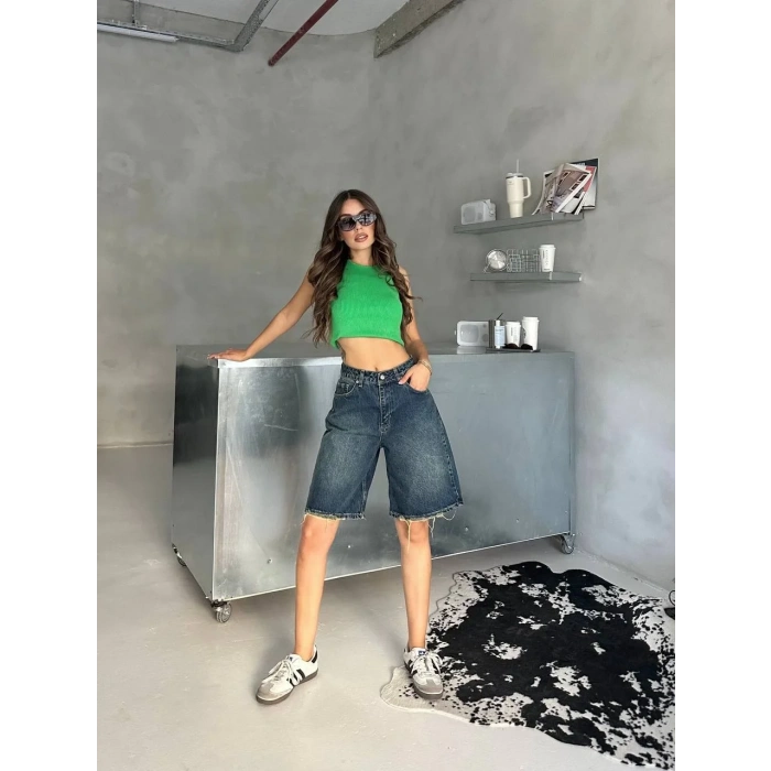 Lacivert Street One Baggy Kot Şort