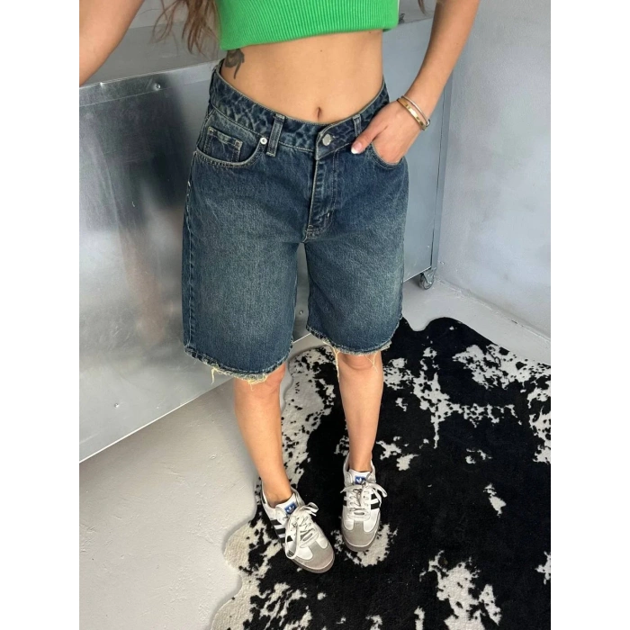 Lacivert Street One Baggy Kot Şort