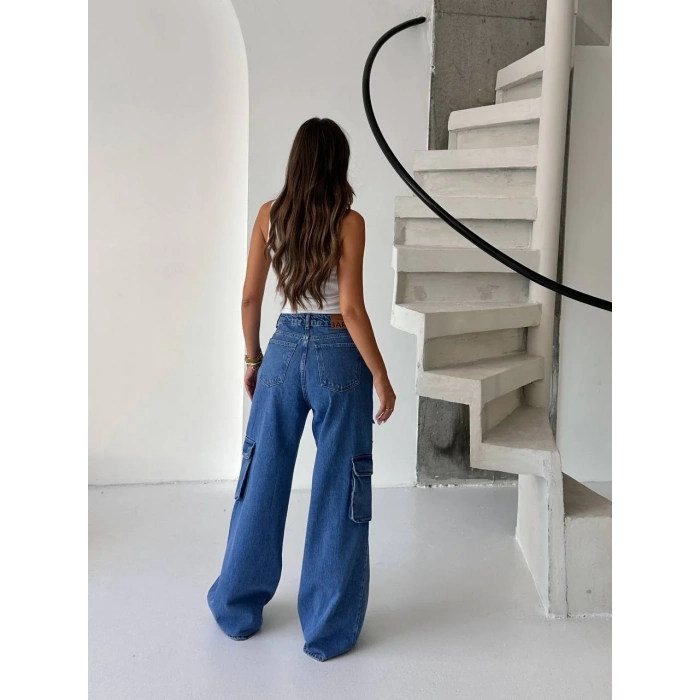 Mavi Kargo Cep Oversize Kot Pantolon