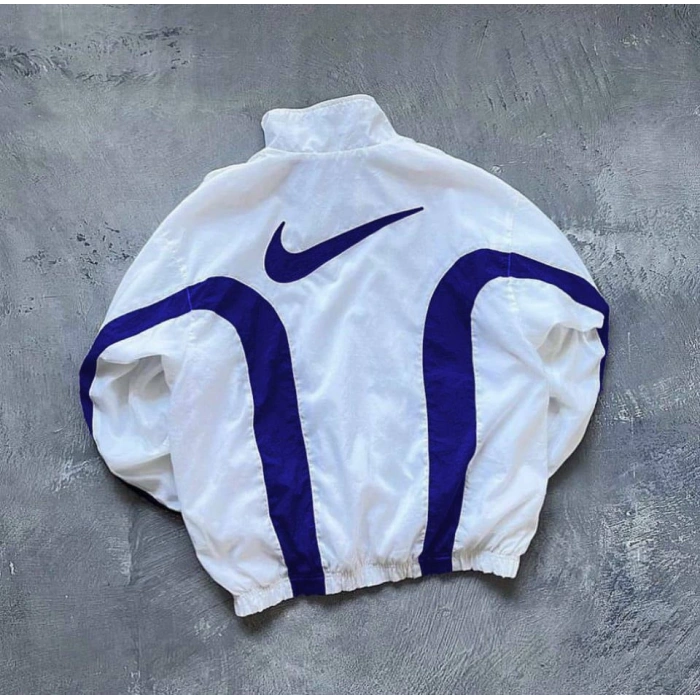 Beyaz NK Logo Paraşüt Yağmurluk