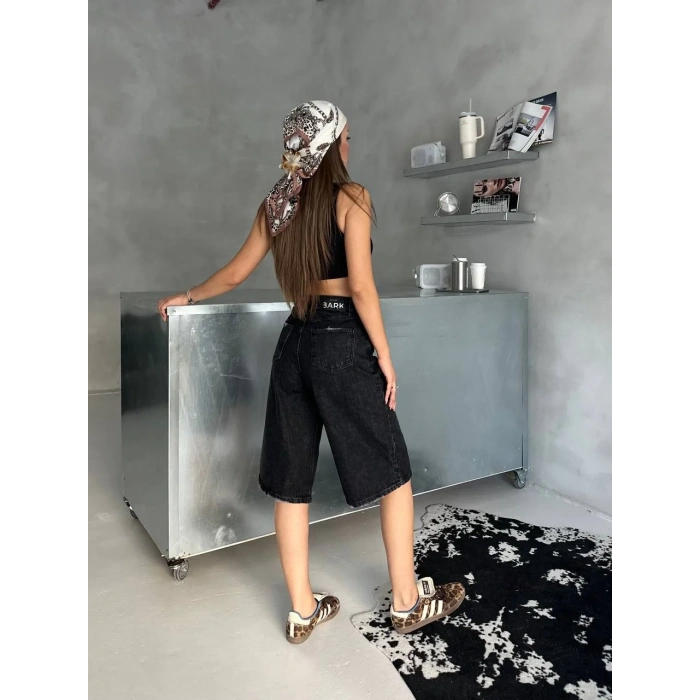 Siyah Street One Baggy Kot Şort