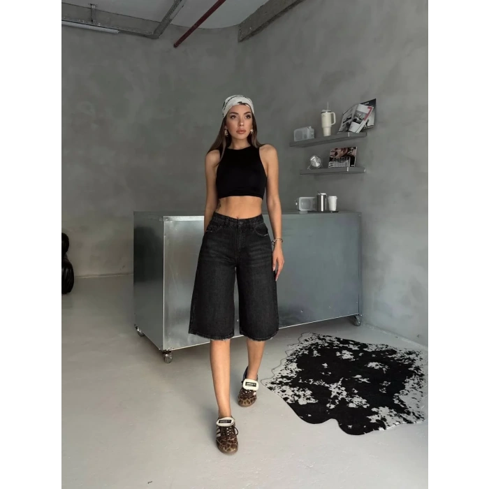 Siyah Street One Baggy Kot Şort