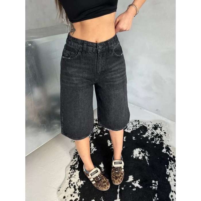 Siyah Street One Baggy Kot Şort