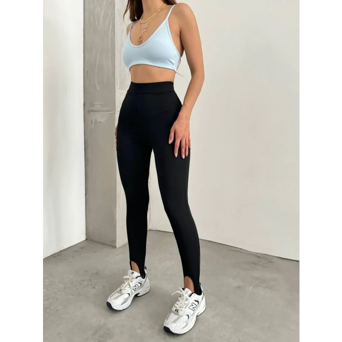 Topuktan Geçmeli Yüksek Bel Sıkılaştırıcı Tayt