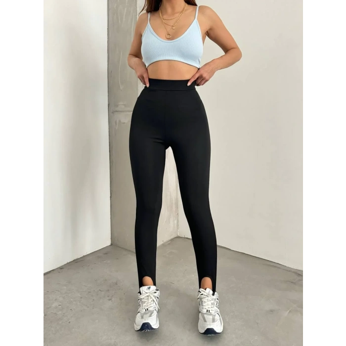 Topuktan Geçmeli Yüksek Bel Sıkılaştırıcı Tayt