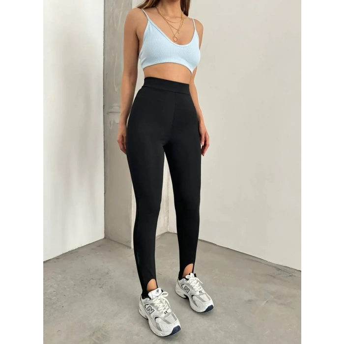 Topuktan Geçmeli Yüksek Bel Sıkılaştırıcı Tayt