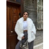 Beyaz Ceket Yaka Kürk Kaban