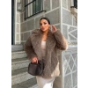 Kahve Ceket Yaka Kürk Kaban