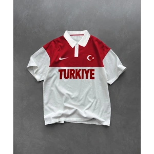 Beyaz Polo Yaka Türkiye Milli Takım Tshirt