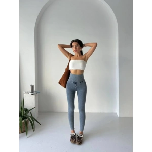 Buz Mavisi Bark Yüksel Bel İnceltici ve Sıkılaştırıcı Kot Tayt