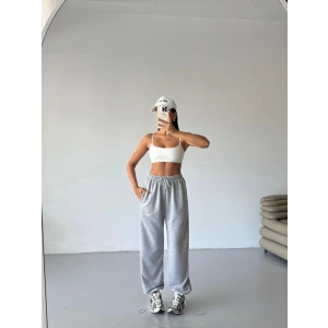 Gri Bell Stoperli Oversize Unisex Eşofman