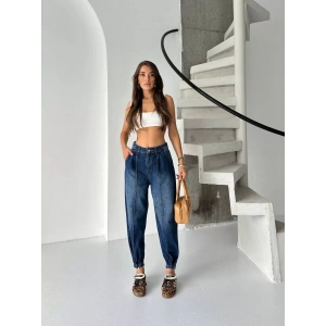 Mavi Çıt Çıt Paça Detay Balon Jean Pantolon