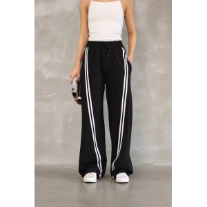 Siyah Ön Arka Çift Şerit Eşofman