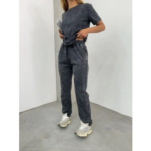 Siyah Yıkamalı Eşofman Takımı