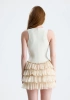 Nora Şortlu Mini Simli Fırfırlı Elbise