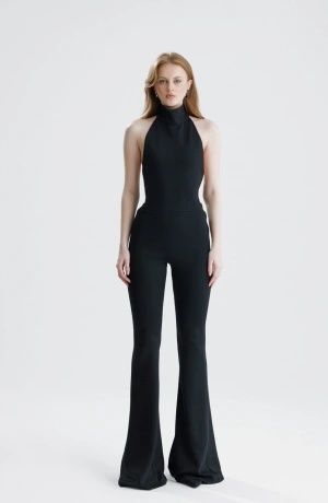 Sia Sırt Dekolteli İspanyol Paça Tulum