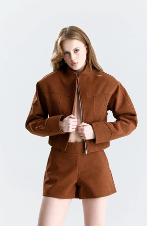 Monaco Kiremit Süet Ceket